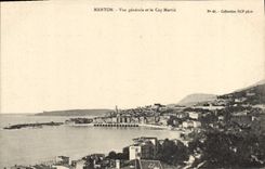 CPA Menton Vue Generale Et Le Cap Martin