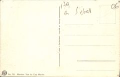 CPA Menton Vue Du Cap Martin