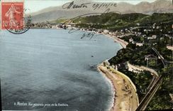 CPA Menton Vue Generale Prise De La Frontiere