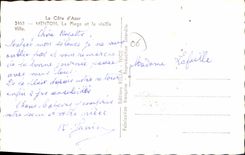 CPA Menton La Plage Et La Vieille ville