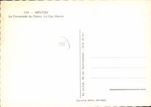 CPSM Menton La Promenade Du Casino Le Cap Martin