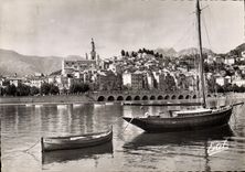 CPSM Menton La Vieille Ville Vue Du Port