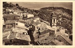 CPA Roquebrune Le Village Et Vue Sur Le Cap Martin