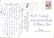 CPSM LA TURBIE vue générale et trophée d'Auguste