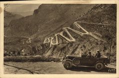 CPA route de Nice à Sospel col de Braus Automobile