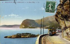 CPA route de NICE à MONACO baie d'EZE