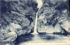 CPA route de MOULINET à SOSPEL cascade du Piaon