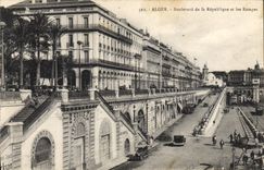CPA ALGER boulevard de la République et les rampes