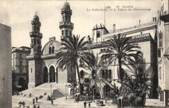 CPA ALGER palais du gouverneur et la cathédrale