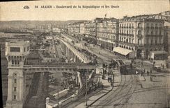 CPA ALGER boulevard de la République et les quais