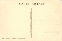 CPA ALGER la mosquée de Sidi-Abderrhman