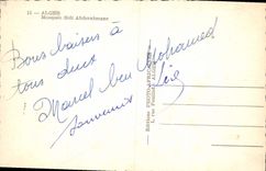 CPA ALGER la mosquée Sidi Abderahmane