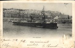 CPA ALGER vue générale bateau