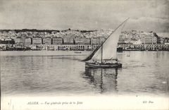 CPA ALGER vue générale prise de la jetée voilier