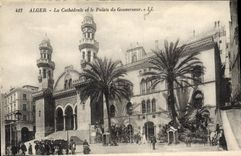 CPA ALGER la cathédrale et le palais du gouverneur