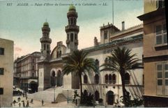 CPA ALGER la cathédrale et le palais d'hiver du gouverneur