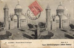CPA ALGER Notre Dame d'Afrique vue stéréoscopique