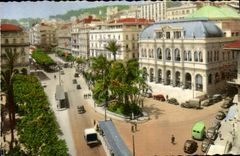 CPA ALGER place de l'opéra et la rue Dumont-d'Urville