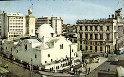 CPA ALGER place du gouvernement chambre de commerce grande Mosquée