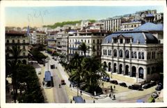CPA ALGER place de l'opéra rue Dumont-d'Urville