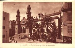 CPA ALGER cathédrale palais du gouvernement