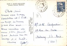 CPSM Bains Les Bains Avenue Docteur Mathieu