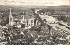 CPA Auxerre Vue Sur I'Yonne Le Pont Neuf Et I'Eglise St Germain