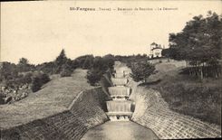 CPA St Fargeau Reservoir De Bourdon Le déversoir