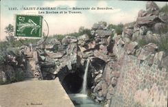 CPA Saint Fargeau Reservoir Du Bourdon les roches et le tunnel