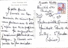 CPSM bon Souvenir De I'Yonne au cou de ma l'Yonne