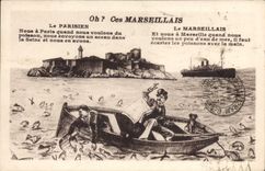 CPA oh ces Marseillais Le Parisien Nous Paris Quand