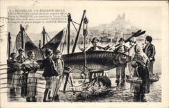 CPA Marseillais La Echappe Belle Marius sardine