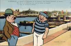 CPA Marseillais Monter Et Descendre Sur Les Bateaux Quel travail éreintant
