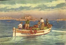 CPSM Marseille château d'if Sortie Des Pecheurs illustrateur TANNER 1939
