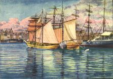 CPSM Marseille Langoustiers Dans Le Vieux Port illustrateur TANNER 1939