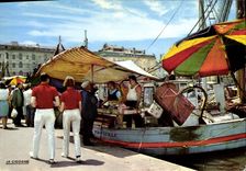 CPSM Marseille Sur Le Vieux Port La Vente Du Poisson