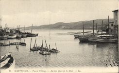 CPA Martigues Vue De I'Etang Au Loin Plage De La Mede