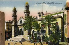 CPA Alger La Cathedrale Et le Palais Du Gouverneur