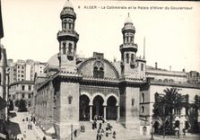 CPA Alger La Cathédrale Et Le Palais D'Hiver Du Gouverneur