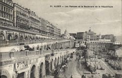 CPA Alger Les Rampes Et Le Boulevard De La Republique