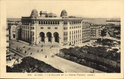 CPA Alger Le Square Et La Poste