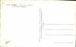 CPA Alger Rue De La Marine Et Grande Mosquee