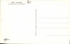 CPA Alger Vue Generale De La Kasbah