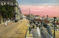 CPA Alger Boulevard De La Republique Et Square Bresson