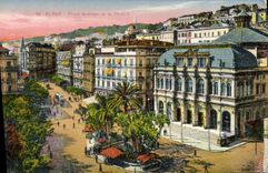 CPA Alger Place Bresson Et Le Theatre