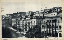 CPA Alger Le Theatre Et Place Bresson