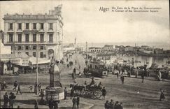 CPA Alger Un Coin De La Place Du Gouvernement