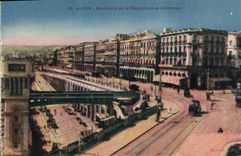 CPA Alger Boulevard De La Republique Et Ascenseur