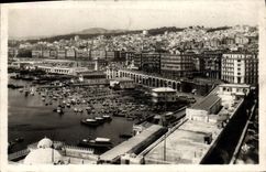 CPA Alger Vue générale sur les quais la casbah