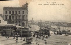 CPA Alger Palais Consulaire Et Boulevard De France